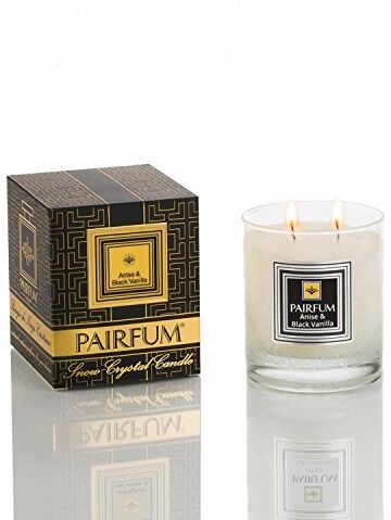 PAIRFUM The Snow CRISTALLO CANDELA da , ‘ Eau de parfum’ Anice & Nero Vaniglia 200g, fatto a mano nel Regno Unito CLEAN BURN per 40 – 50 ore