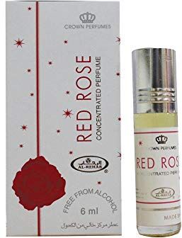 Al Rehab Profumo  Attar Authentique Senza Alcool Halal 6ml 100% Olio di Qualità superiore 6ml x 6PZ (Red Rose)