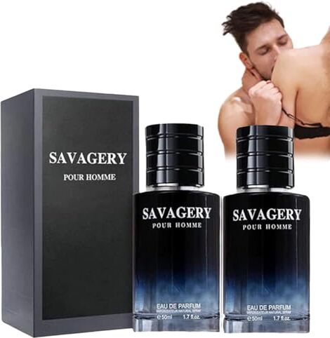 Generic Savagery Pheromone Men Perfume, Men's Romantic Lure Perfume, Pheromone Perfume Spray for Men, Pheromone Cologne for Men Attract Women, Men's Romantic Glitter Perfume Gift (2pcs)