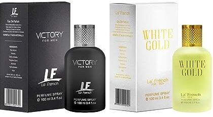 Generic Tariba Victory & White Gold Set di profumi da uomo da 100 ml + 100 ml, set di fragranze di lusso a lunga durata, profumo premium, set regalo di profumo (confezione da 2)