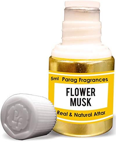 Parag fragrances Flower Musk Attar Attar da 5 ml (alcol, senza lunga durata, per uomo o per uso religioso), tradizionale, prodotto in India