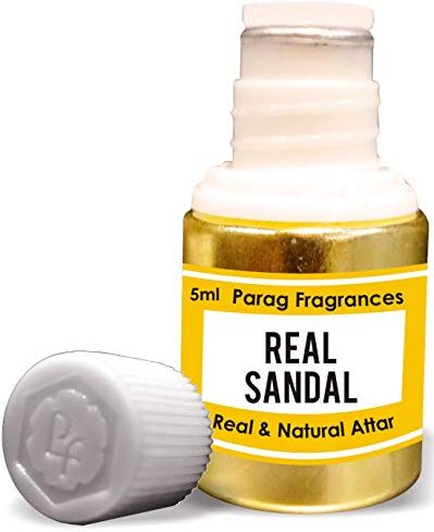 Parag fragrances Real Sandal Attar 5 ml (Alcohol Free Long Lasting Attar For Men or Religious Use) Tradizionale Bhapka Processed Attar/Made in India