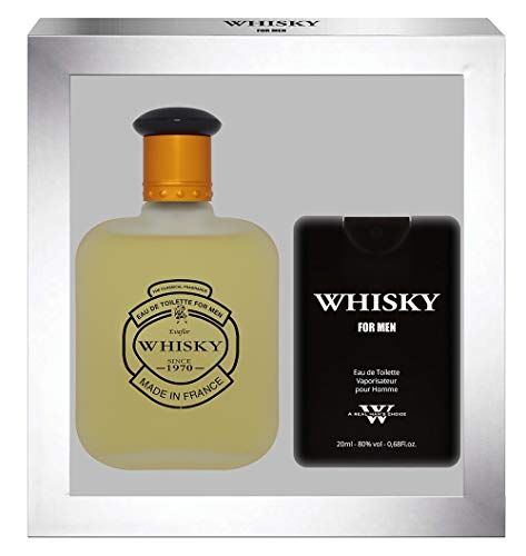 EVAFLORPARIS WHISKY FOR MEN • Cofanetto Eau de Toilette 100ML + profumo da viaggio 20 ml • Spray • Profumo Uomo • Regalo •