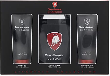 Tonino Lamborghini Classico Set regalo 3 pezzi, Eau De Toilette, 125 ml, gel doccia 100 ml, balsamo dopobarba, 100 ml