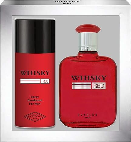 EVAFLORPARIS WHISKY RED • Cofanetto Eau de Toilette 100ML + Deodorante 15OML • Spray • Profumo Uomo • Regalo •