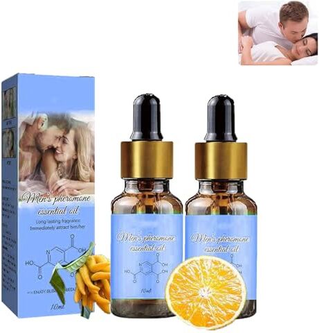 Generic Fragranza ai feromoni da uomo, colonia profumo feromoni, olio essenziale di feromoni attrarre le donne, profumo con oli essenziali feromoni colonia, olio essenziale (2PC)