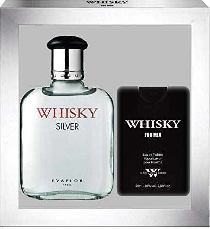 EVAFLORPARIS WHISKY SILVER • Cofanetto Eau de Toilette 100ML + profumo da viaggio 20 ml • Spray • Profumo Uomo • Regalo •