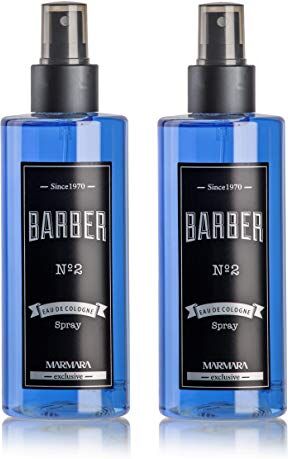 barber marmara Eau de Cologne Spray da uomo (2 x 250 ml) After Shave Men – Acqua profumata – Acqua da barba Uomo – Rinfrescato – Profumo da uomo – Disinfettante 70° alcol (2 x n. 2)