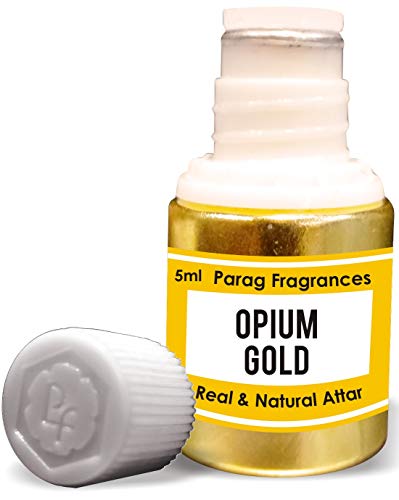 Parag fragrances Opium Gold Attar 5 ml (alcool free long Lasting Attar for Men or Religious Use) Tradizionale Bhapka Processed Attar/Made in India