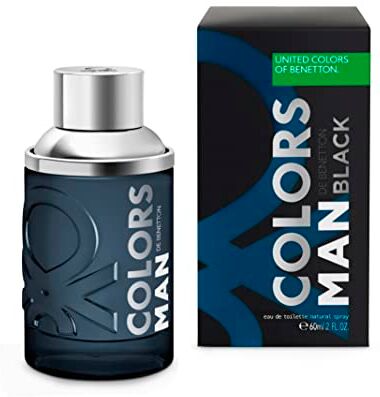 Black di United Colors, Eau de Toilette Spray per Uomini, Fragranza Legnosa con Bergamotto, Lavanda e Vetiver , 60 ml