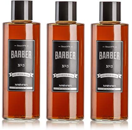 barber marmara No.3 Eau de Cologne Splash da uomo (3 x 500 ml) in flacone di vetro After Shave Men acqua profumata da barba uomo rinfrescante profumo di lunga durata, disinfettante 70% alcol