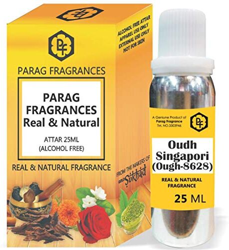 Parag fragrances 25ml Oudh Singapori (Ough-8628) Attar con elegante bottiglia vuota (senza alcool, lunga durata, Attar naturale) Disponibile anche in 50/100/200/500