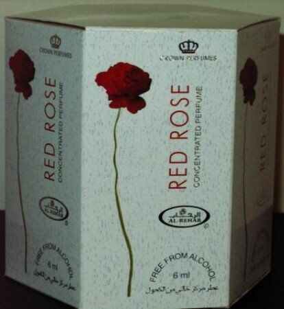 Al Rehab Red Rose 6ml (.2oz) Roll-on Perfume Oil by Al-Rehab (Crown Perfumes) (Box of 6) by Al-Rehab