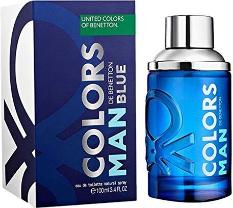 , Blue from United Colors, Eau de Toilette Spray per Uomini, Fragranza Fresca ed Agrumata con Limone, Tequila, Coriandolo, Anguria e Note Marine 100 ml