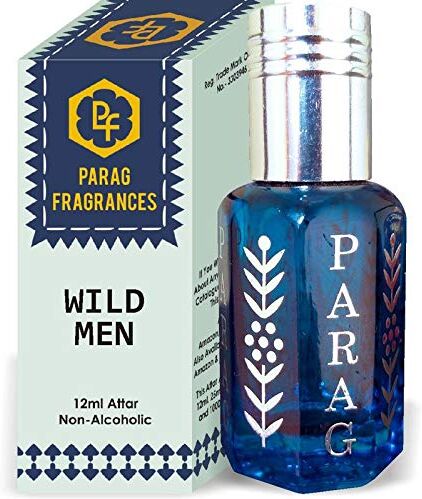 Parag fragrances Wild Men Attar 1 Tola / 12 ml (Crystal Series) (Limited Time Launching Offerta Pack) Naturale Distiled Attar/Senza alcool/Attar di lunga durata