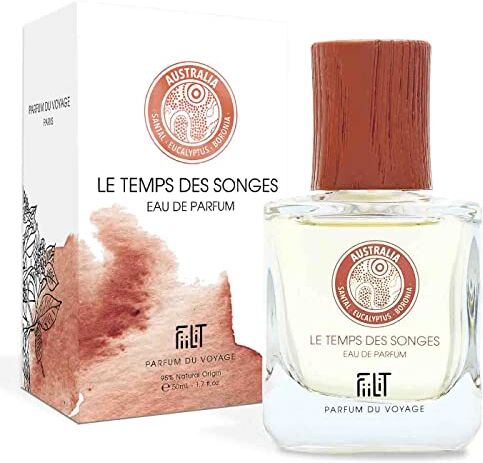 Eau de Parfum Naturelle LE TEMPS DES SONGES AUSTRALIA 50 ml FiiLiT Profumo de de Voyage Misto Spray Ricaricabile Santalo Eucalypstus purificante mistico Rilassante Legnoso