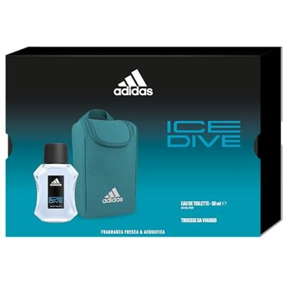 adidas , Confezione Regalo Uomo Ice Dive Eau De Toilette 50 ml + Trousse Multiuso adidas , Confezione Regalo Uomo Ice Dive Eau De Toilette 50 ml + Trousse Multiuso