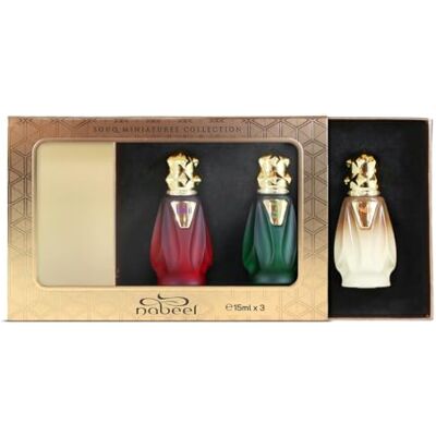 Nabeel Souq Collection Miniature tre fragranze edp in scatola regalo da 15 ml per Nabeel Souq Collection Miniature tre fragranze edp in scatola regalo da 15 ml per