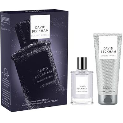 Beckham David Confezione Regalo Classic Homme, Eau de Toilette 50ml e Gel Doccia 200ml,Fragranza Speziata Affumicata per Lui Beckham David Confezione Regalo Classic Homme, Eau de Toilette 50ml e Gel Doccia 200ml,Fragranza Speziata Affumicata per Lui