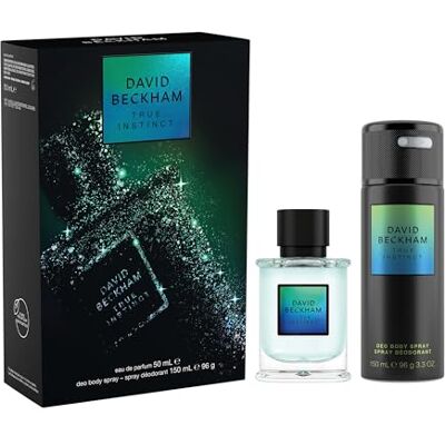 Beckham David Confezione Regalo True Instinct, Eau de Parfum 50ml e Deodorante Spray 150ml, Fragranza Legnosa Ambrata per Lui Beckham David Confezione Regalo True Instinct, Eau de Parfum 50ml e Deodorante Spray 150ml, Fragranza Legnosa Ambrata per Lui