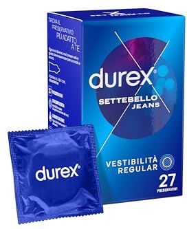 Durex Settebello Jeans, Preservativi Classici, 27 Profilattici