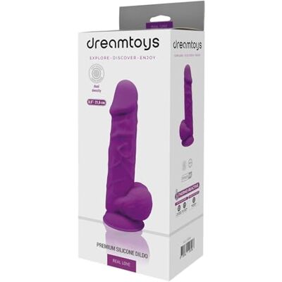 DREAM TOYS Real Love Dildo with Balls 22 cm Purple DREAM TOYS Real Love Dildo with Balls 22 cm Purple