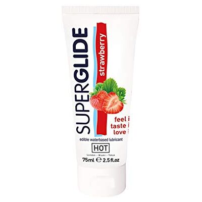HOT Superglide Lubrificante intimo commestibile alla FRAGOLA HOT Superglide Lubrificante intimo commestibile alla FRAGOLA