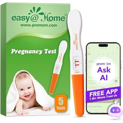 Easy@Home 5 x Test di Gravidanza Precoce 5 Giorni: 5 Test Gravidanza 10mIU/ml Accuratezza del 99% Rilevamento Rapido & Risultato Rapido con l'APP Premom Italiana 5 HCG Tests Easy@Home 5 x Test di Gravidanza Precoce 5 Giorni: 5 Test Gravidanza 10mIU/ml Accuratezza del 99% Rilevamento Rapido & Risultato Rapido con l'APP Premom Italiana 5 HCG Tests