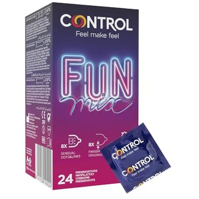CONTROL Fun Mix preservativi sottili, stimolanti ed extralubrificati 24 profilattici CONTROL Fun Mix preservativi sottili, stimolanti ed extralubrificati 24 profilattici