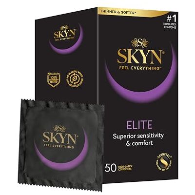 SKYN Elite (50 Pezzi) feel Preservativi Senza Lattice Dimensioni Regolari, Preservativi Ultrasottili e Morbidi, Forma Dritta Liscia, Larghezza 53mm SKYN Elite (50 Pezzi) feel Preservativi Senza Lattice Dimensioni Regolari, Preservativi Ultrasottili e Morbidi, Forma Dritta Liscia, Larghezza 53mm