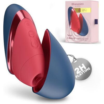 Womanizer Next Liberty Succhia Clitoride per Donna, Sex Toy, Blu/Rosso Tecnologia 3D Pleasure Air, 8 livelli di intensità, 3 di profondità, Cover magnetica, Stimolatore clitorideo Impermeabile Womanizer Next Liberty Succhia Clitoride per Donna, Sex Toy, Blu/Rosso Tecnologia 3D Pleasure Air, 8 livelli di intensità, 3 di profondità, Cover magnetica, Stimolatore clitorideo Impermeabile