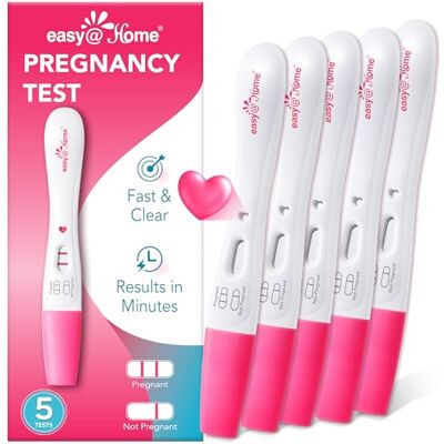 Easy@Home Test di Gravidanza (5 Pezzi) hCG Test con Sensibilità 10 mIU/mL Risultati Chiari e Veloci Easy@Home Test di Gravidanza (5 Pezzi) hCG Test con Sensibilità 10 mIU/mL Risultati Chiari e Veloci