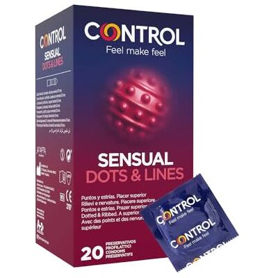 CONTROL Sensual Dots e Lines Preservativi Stimolanti con Punti e Striature in Rilievo, 20 Profilattici CONTROL Sensual Dots e Lines Preservativi Stimolanti con Punti e Striature in Rilievo, 20 Profilattici