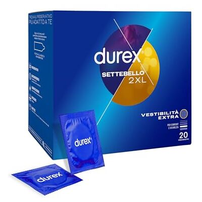 Durex Settebello XXL, Preservativi 2XL, 20 Profilattici Durex Settebello XXL, Preservativi 2XL, 20 Profilattici