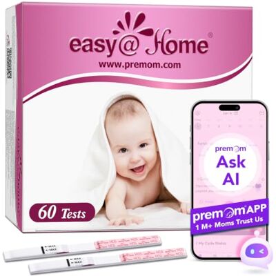 Easy@Home 60 x Test di Gravidanza Precoce: Ultra Sensibile Test Gravidanza 10mIU/ml Pregnancy Test Altamente Accurato Rilevamento Rapido & Risultato Rapido (60 HCG Test) Easy@Home 60 x Test di Gravidanza Precoce: Ultra Sensibile Test Gravidanza 10mIU/ml Pregnancy Test Altamente Accurato Rilevamento Rapido & Risultato Rapido (60 HCG Test)