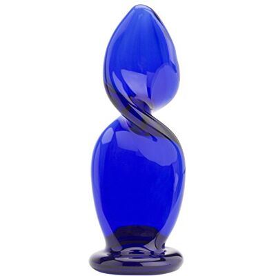 Glassvibrations Dildo di vetro Blauer Korkenzieher Glassvibrations Dildo di vetro Blauer Korkenzieher