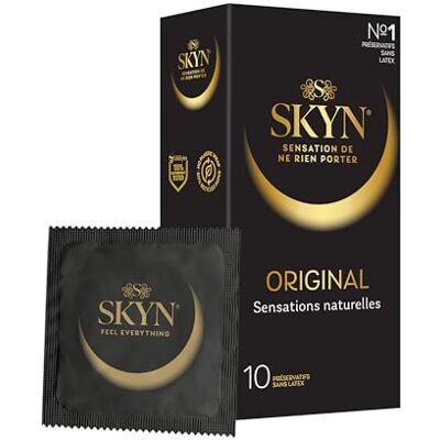 SKYN Original Preservativi Senza Lattice in Poliisoprene Ultra Comfort e Sensibilità Naturale, 10 Pezzi SKYN Original Preservativi Senza Lattice in Poliisoprene Ultra Comfort e Sensibilità Naturale, 10 Pezzi