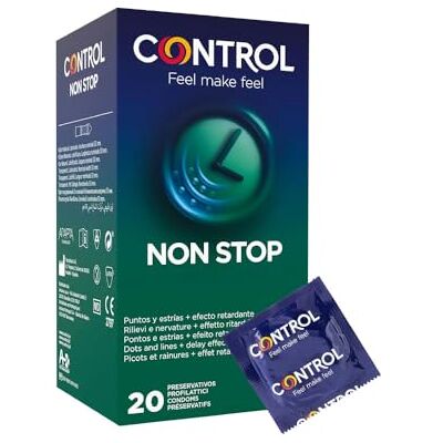 CONTROL Non Stop Preservativi Ritardanti e Stimolanti, 20 Profilattici CONTROL Non Stop Preservativi Ritardanti e Stimolanti, 20 Profilattici