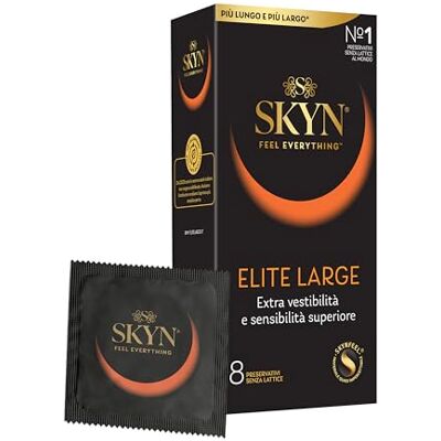 SKYN Elite Large Preservativi Senza Lattice in Poliisoprene Extra Sottili, Taglia Grande, 8 Pezzi SKYN Elite Large Preservativi Senza Lattice in Poliisoprene Extra Sottili, Taglia Grande, 8 Pezzi