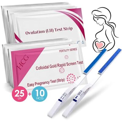 Tpubmity 25 Test Ovulazione + 10 Test Gravidanza, Test di ovulazione sensibili 25mIU/ml, Test di Ovulazione e Gravidanza, Preciso e Affidabile, Aumenta le tue Probabilità di Rimanere Incinta Tpubmity 25 Test Ovulazione + 10 Test Gravidanza, Test di ovulazione sensibili 25mIU/ml, Test di Ovulazione e Gravidanza, Preciso e Affidabile, Aumenta le tue Probabilità di Rimanere Incinta
