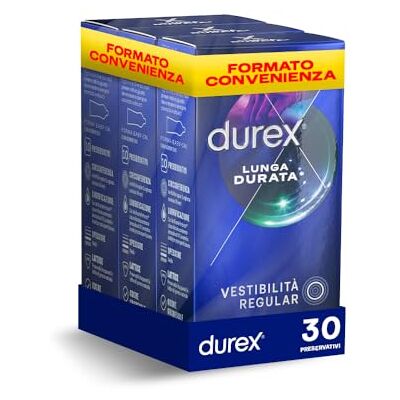 Durex Preservativi Lunga Durata, Preservativi Ritardanti per Lui, Formato Convenienza, 30 Profilattici Durex Preservativi Lunga Durata, Preservativi Ritardanti per Lui, Formato Convenienza, 30 Profilattici