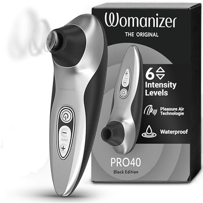 Womanizer Pro40 Succhia Clitoride per Donna Succhiatore Clitorideo con 6 intensità Stimolatore Vibratore Impermeabile Sex Toy ricaricabile per donne e coppie nero Womanizer Pro40 Succhia Clitoride per Donna Succhiatore Clitorideo con 6 intensità Stimolatore Vibratore Impermeabile Sex Toy ricaricabile per donne e coppie nero