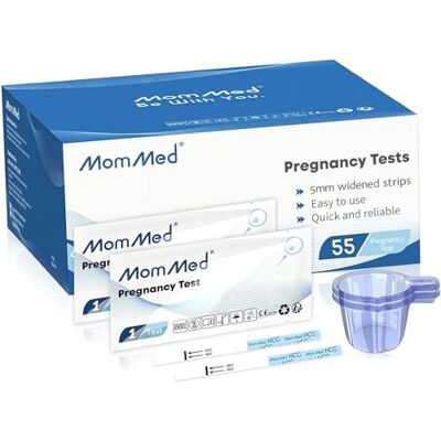 MOMMED Test di gravidanza (HCG55), Test di fertilità da 55 pezzi per donne con 55 tazze di raccolta dell'urina bonus, Oltre il 99% di accuratezza per le prime Strisce per test di gravidanza MOMMED Test di gravidanza (HCG55), Test di fertilità da 55 pezzi per donne con 55 tazze di raccolta dell'urina bonus, Oltre il 99% di accuratezza per le prime Strisce per test di gravidanza