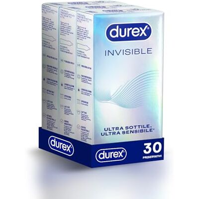 Durex Invisible, Preservativi Ultra Sottili, 30 Profilattici Durex Invisible, Preservativi Ultra Sottili, 30 Profilattici