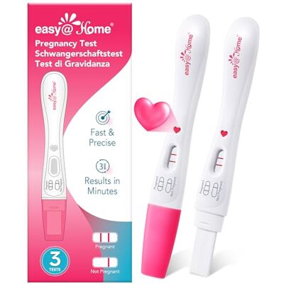 Easy@Home Test di gravidanza in stick (Confezione da 3) Alta sensibilità 10 mIU/mL Easy@Home Test di gravidanza in stick (Confezione da 3) Alta sensibilità 10 mIU/mL