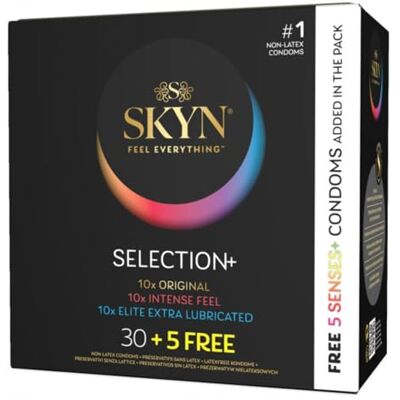 SKYN Selection 35 Preservativi Senza Lattice 10 Original 10 Extra Lubrificati 10 Intense Feel Più 5 Preservativi Assortiti SKYN Selection 35 Preservativi Senza Lattice 10 Original 10 Extra Lubrificati 10 Intense Feel Più 5 Preservativi Assortiti