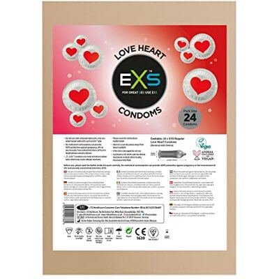 EXS Love Heart Condoms 24 pack EXS Love Heart Condoms 24 pack