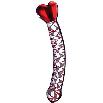 Glassvibrations dildo di vetro cuore chiaro serpente arcobaleno Glassvibrations dildo di vetro cuore chiaro serpente arcobaleno