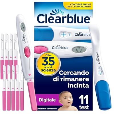 Clearblue Test di ovulazione Digitale e Test di gravidanza Individua i tuoi 2 giorni di picco di fertilità, 10 test + 1 Clearblue Test di ovulazione Digitale e Test di gravidanza Individua i tuoi 2 giorni di picco di fertilità, 10 test + 1