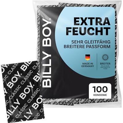 Billy Boy Profilattici extra lubrificati 100 pz 56 mm Profilattici PIÙ AMPI e con più lubrificante dalla gradevole profumazione (1x100 pezzi) Billy Boy Profilattici extra lubrificati 100 pz 56 mm Profilattici PIÙ AMPI e con più lubrificante dalla gradevole profumazione (1x100 pezzi)